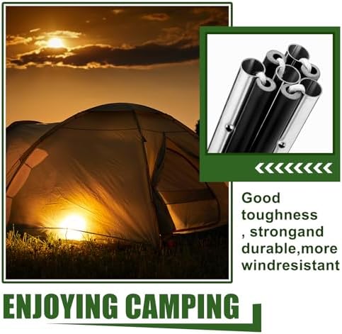 Fiberglass Tent Poles Replacement Pre Assembled Black Tent Poles Camping Rod Parts for Hiking Outdoor Camping Backpacking