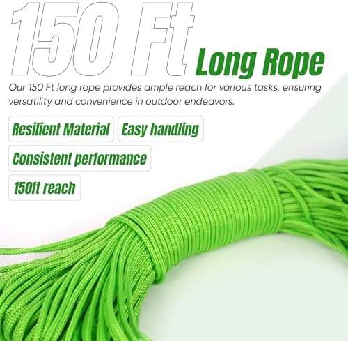 Throw Weight and Line Kit with Storage Bag 11 OZ 600D Pouch, 150 Foot Polyethylene Easter Rope for Arborists, Suitable for Tree Climbing, High Limb Throwing