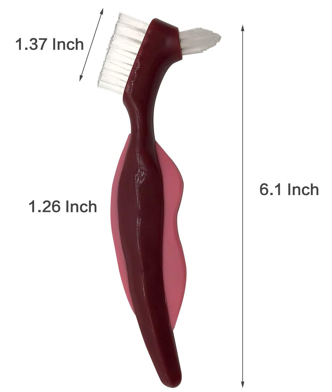 Premium Hard Denture Brush, Multi-Layered Bristles & Portable Double Sided Toothbrush for Denture Care (Pack of 2)