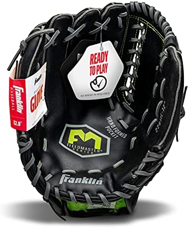 Franklin Sports Baseball + Softball Gloves - Field Master Adult + Youth Baseball + Softball Gloves - Right Hand + Left Hand Gloves - Infield + Outfield Mitts - Multiple Sizes + Colors