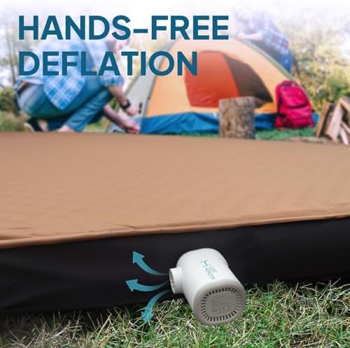 LOSTHORIZON Air & Foam Camping Mattress, Self-Inflating Sleeping Pad, 4.5" Thick, with Air Pump, Single