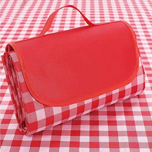 K Y KANGYUN Outdoor Picnic Blanket, Extra Large Beach Blanket, Foldable Lightweight Waterproof Sand Mat, Picnic Blanket 80" x 60" for Beach Camping Hiking Park Patio (Red, 80x80 inch)
