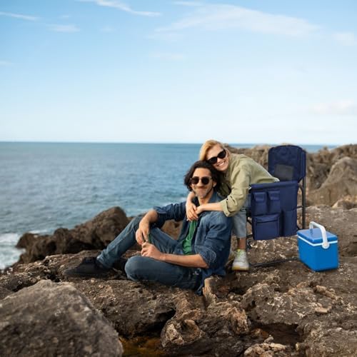 Directors Chair, Camping Chairs for Adults, Heavy Duty Side Table, Lawn Chairs with Side Pockets Carry Straps