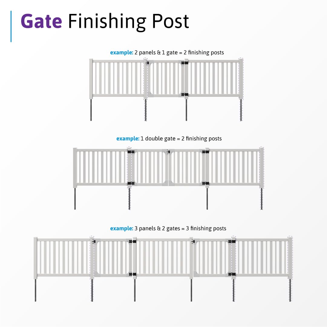 WamBam 4ft White Vinyl Finishing Post