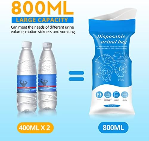 Disposable Emergency Urinal Bag, 8/12/20/24 Pack Portable Camping Pee Bags, Travel Pee Bags, Traffic Jam Emergency Portable Urine Bag, Vomit Bags, for Men Women Kids Children Patient