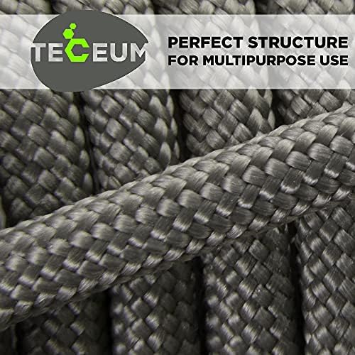 TECEUM 5/32" Paracord Rope 1000 – 1000ft / 200ft / 100ft / 50ft – Tactical Parachute Cord 4mm – 45+ Colors – Nylon String for Survival & Camping Gear – Stripe Cord for Survival – Utility Rope