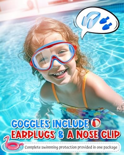 Rantizon Swim Goggles 2 Pack, Wide View Anti Fog&UV Swimming Goggles for Audlt, No Leaking Pool Accessories for Men Women Kid