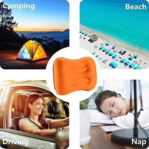 SUNYAO Ultralight Inflatable Camping Pillows - Compressible, Compact, Inflatable, Comfortable, Ergonomic Pillow for Neck & Lumbar Support While Camping,Backpacking,Hiking
