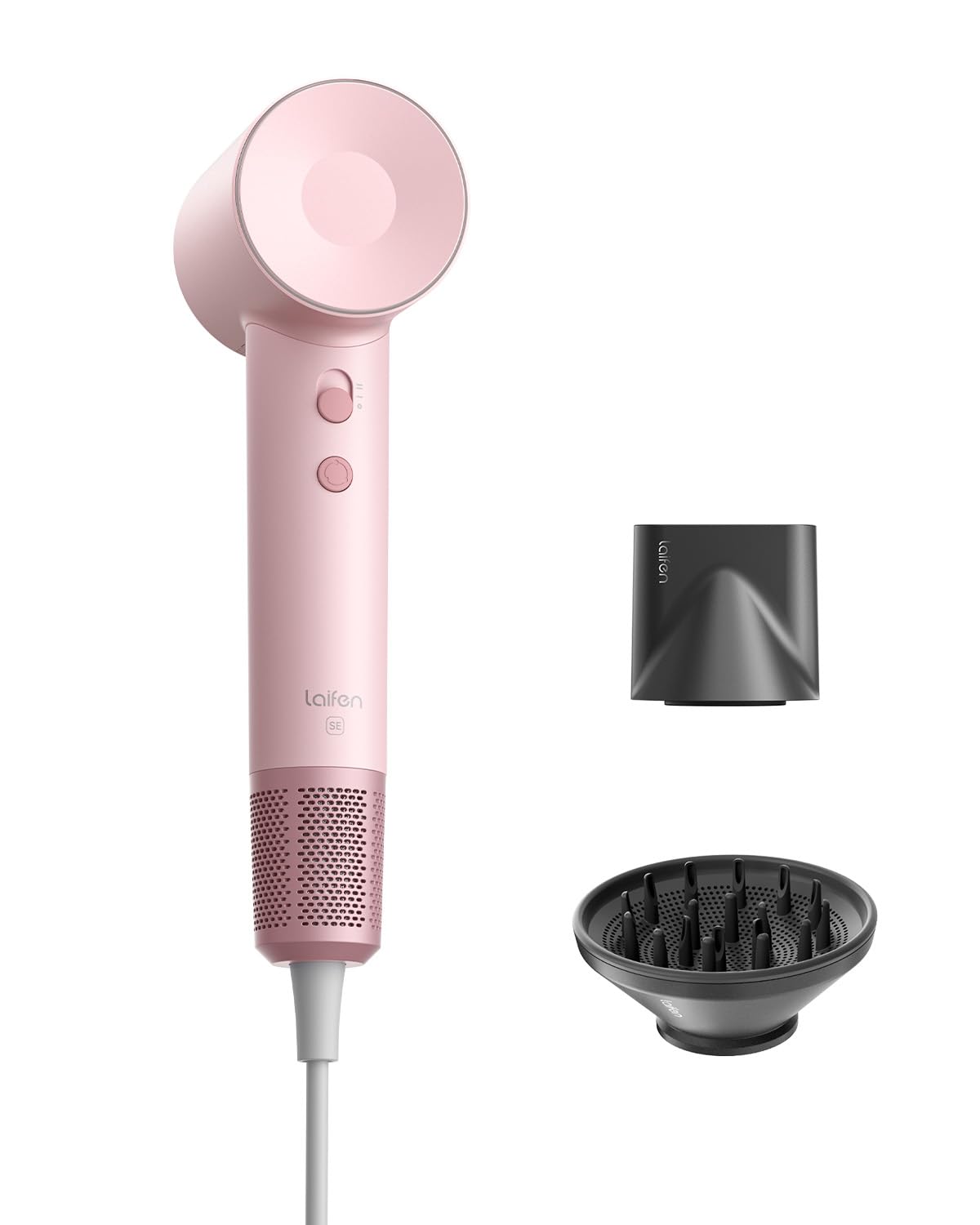Laifen Hair Dryer SE, 200 Million Negative Ionic Blow Dryer with 105,000 RPM Brushless Motor 1400W Powerful Fast Drying High-Speed Low Noise Hairdryer with Magnetic Attachments