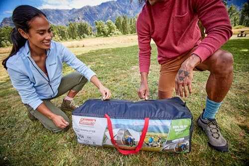 Coleman WeatherMaster 10-Person Tent with Rainfly & Room Divider, Spacious Weatherproof Family Tent with Carry Bag