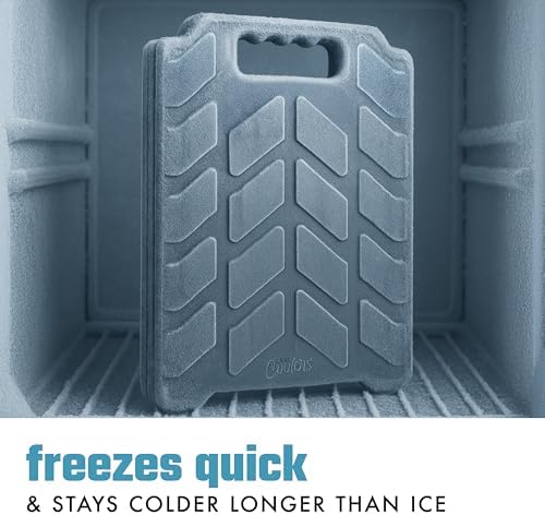 Cool Coolers by Fit & Fresh XL Slim Cooler Ice Blocks, Reusable & Long Lasting XL Ice Packs for Coolers, Slim XL Ice Packs for Cooler Bags, Space Saving, Quick Freeze, 10"x 13", Black, 3PK