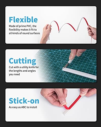 Art3d 25 Ft Peel and Stick Trim for Backsplash Tile Edge, Self-Adhesive Liner for Corner Decor in White