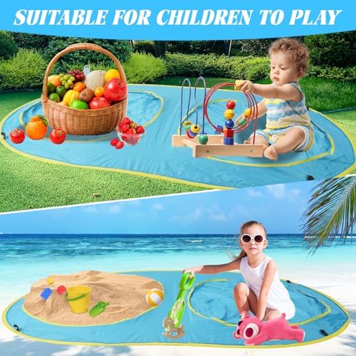Baby Beach Tent-2 Pools Pop Up UPF 50+ Sunshade with Carry Bag, Portable for Travel,Beach,Camping,Indoor