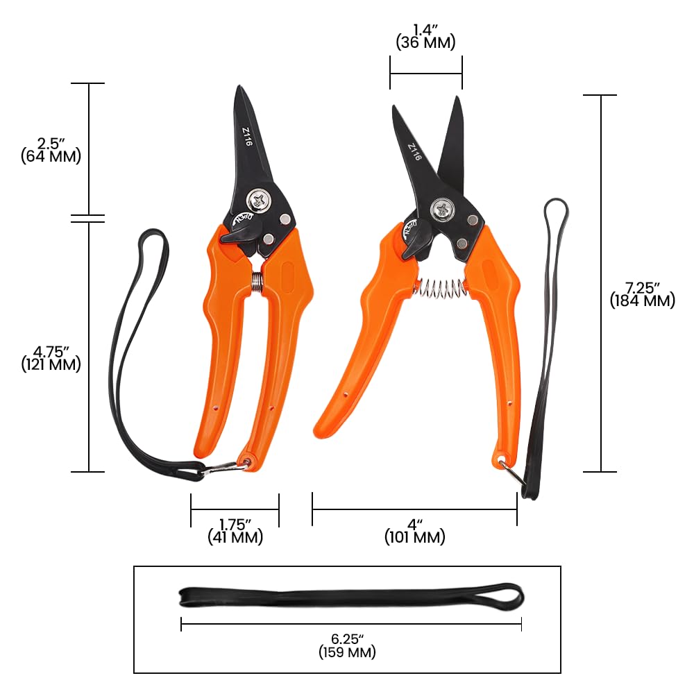 Zenport Z116 Hoof and Floral Trimming Shear with Twin-Blade, 7.5-Inch, for Goat, Sheep, Alpaca and More, Orange