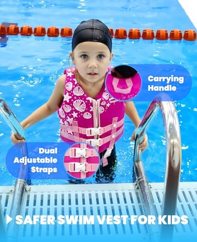Gogokids Toddler Swim Vest, Kids Floaties – Boys & Girls Buoyancy Jacket, Swimming Aid for Pool & Beach, Fits 2-8 Years / 22-60 lbs