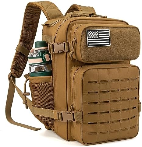 QT&QY 25L/35L/45L Military Tactical Backpack For Men Molle Daypack 3 Day Bug Out Bag Hiking Rucksack With Bottle Holder