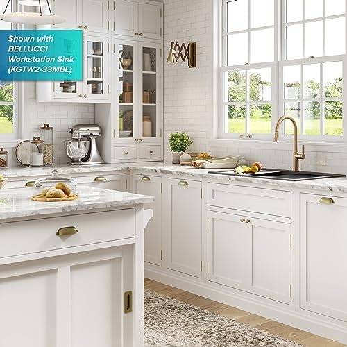 KRAUS Oletto Single Handle Pull Down Kitchen Faucet in Spot Free Antique Champagne Bronze, KPF-2820SFACB