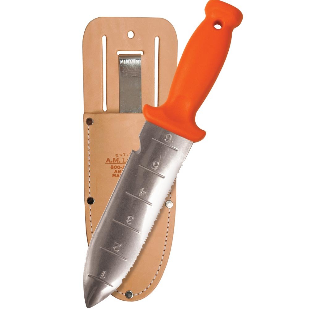 A.M. Leonard Deluxe Soil Knife & Leather Sheath 6"" Stainless Steel Blade