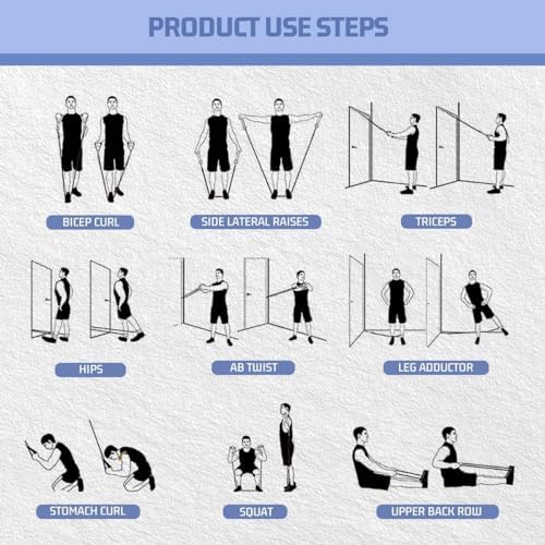 VEICK Resistance Bands, Exercise Bands, Workout Bands Set for Working Out with Handles for Men Women, Elastic Exercising Bands for Fitness Weights Work Out at Home Gym