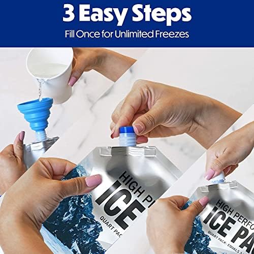 Reusable Ice Packs for Coolers Long Lasting Gel Freezer Packs for Cooler Bag Backpacks, Lunch Box, Cooler Bag, Keeps Food Cold Fresh (Set of 5)