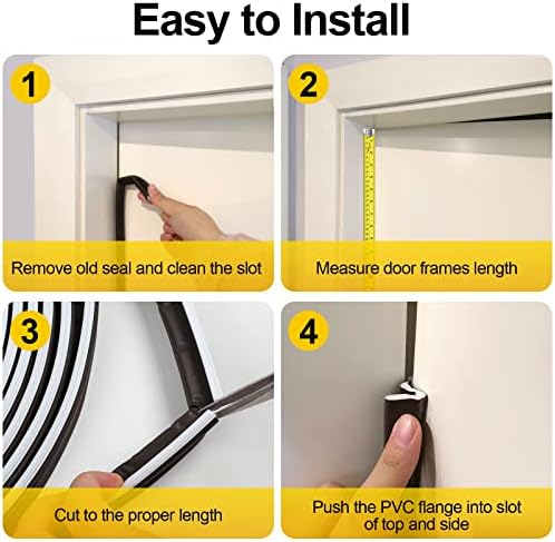 40 Feet Door Weather Stripping, Kerf Weather Stripping for Doors with Groove, Kerf Door Seal for Large Gap and Easy Installation(40, Brown)