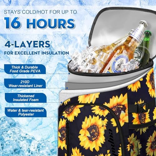 Capolo Cooler Backpack 30/45 Cans, Insulated Thermal Bag Beverage Soft Cooler Lunch Camping Travel Picnic Hiking for Men Women