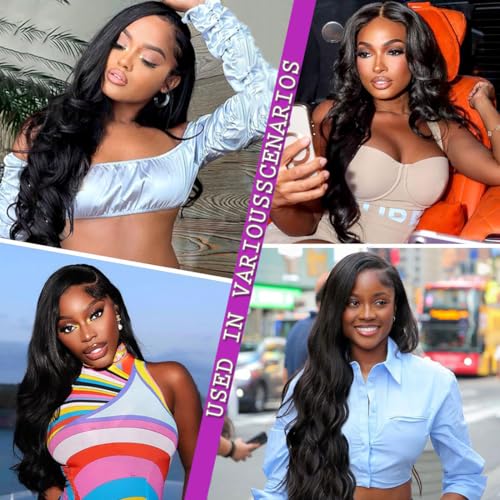 30 Inch Body Wave Lace Front Wigs Human Hair 200% Density, 13x4 HD Transparent Lace Frontal Wigs Human Hair Glueless Brazilian Virgin Wig for Women Pre Plucked Bleached Knots with Baby Hair