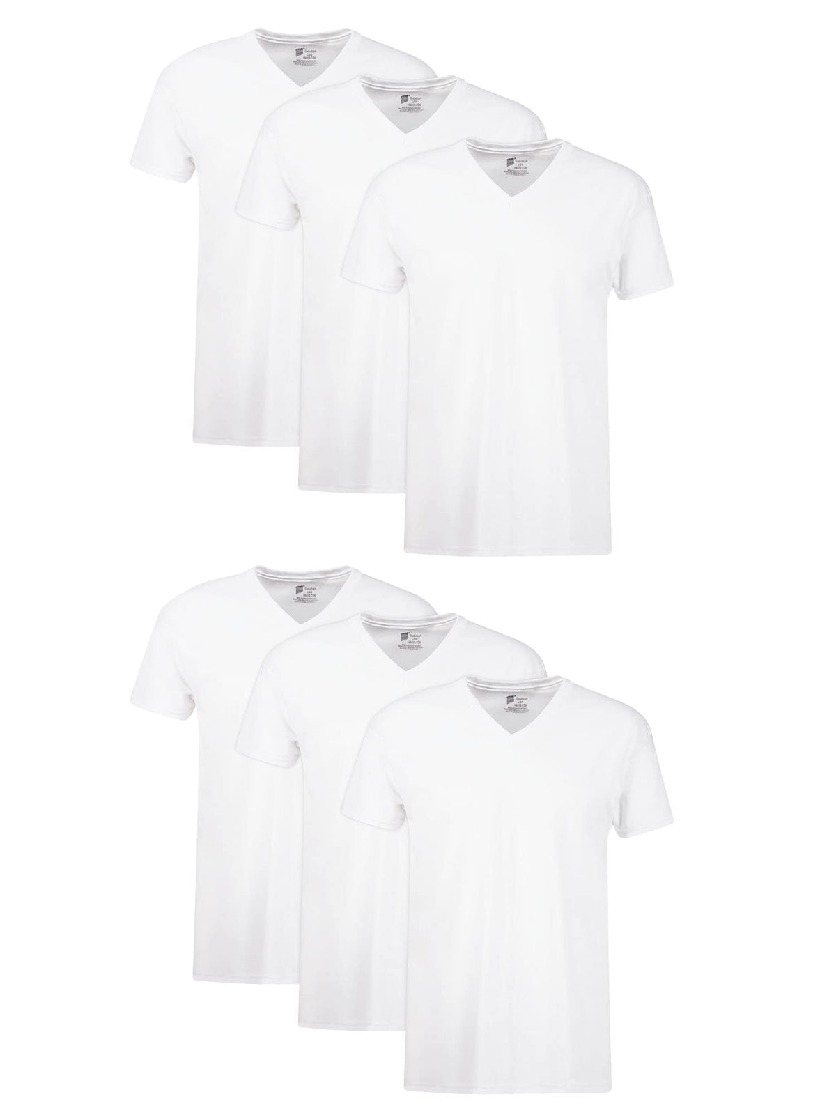 Hanes Mens Cotton, Moisture-wicking V-neck Tee Undershirts, Multiple Packs And Colors, White, Large US