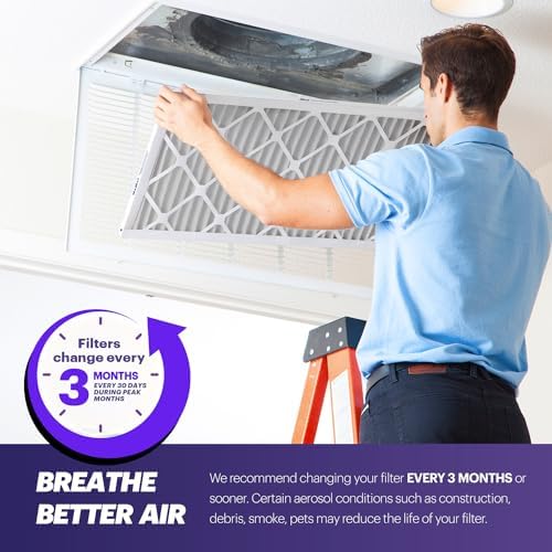 BNX TruFilter 12x20x1 Air Filter MERV 8 (6-Pack) - MADE IN USA – Dust & Pet Defense Pleated Air Conditioner HVAC AC Furnace Filters for Dust, Pet, Mold, Pollen MPR 600 – 700 & FPR 5