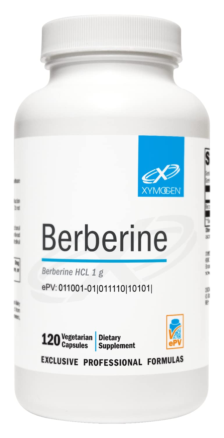 XYMOGEN Berberine HCL 1000mg – Herbal Berberine Supplement for Metabolic & Digestive Support - Promote Lipid Metabolism, Gastrointestinal Health & Immune Function (120 Capsules)
