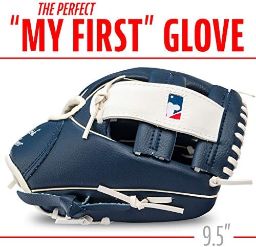 Franklin Sports MLB Youth Teeball Glove and Ball Set - Kids Baseball and Teeball Glove and Ball - Perfect First Kids Glove - 9.5"