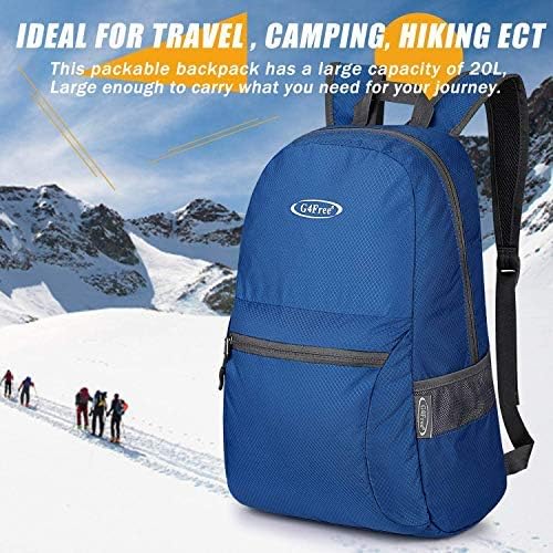 G4Free 20L Lightweight Packable Backpack Travel Hiking Daypack Foldable Backpack for Men Women