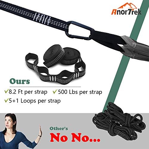 Camping Hammock with Mosquito Net, Double & Single Lightweight Portable Hammocks with Tree Straps, Parachute Hammock for Camping, Backpacking