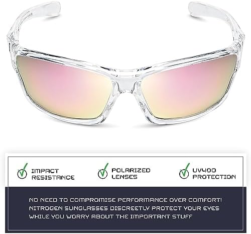 Nitrogen Polarized Wrap Around Sport Sunglasses for Men Women UV400 Protection Sun Glasses