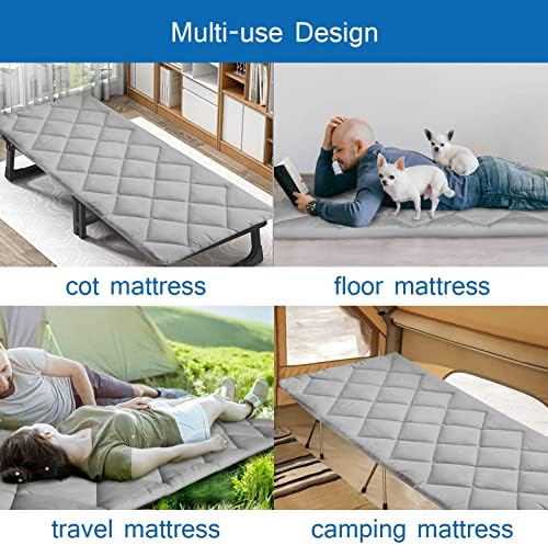 Cot Mattress Pad (Improved Thickness) Quilted Cot Pads for Camping, Sleeping Mattress Topper 30" X 75" for Camp/Rv Bunk/Narrow Twin Beds