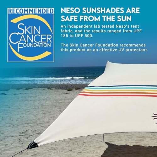Neso Gigante - Portable Beach Tent - Ideal to Enjoy with Family and Friends - UPF 50+, Water-Resistant, and Lightweight - Rainbow, 11' x 11'