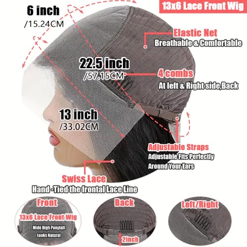 FIONAT 30 Inch Deep Wave Lace Front Wigs Human Hair Pre Plucked 13x6 HD Lace Front Wigs Human Hair 180% Density Deep Curly Wig Frontal Glueless Wigs Human Hair for Women