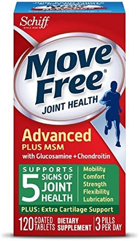 Move Free Advanced Plus MSM, 120 tablets - Joint Health Supplement with Glucosamine and Chondroitin (Pack of 12)