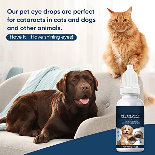 Burxoe Cataract Drops for Pets, Gentle&Safe Dog Eye Drops, Improve Eye Vision and Cataracts, for Dogs, Cats, Horses, Rabbit, 2 Pcs