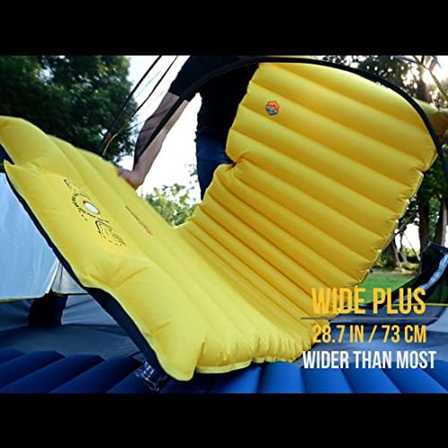 ZOOOBELIVES Extra Thickness | Wide Plus Sleeping Pad with Built-in Pump, Inflatable Camping Mattress of Ultimate Comfort for Car Camping, Tent, and Backpacking, Lightweight & Compact – Airlive2000P