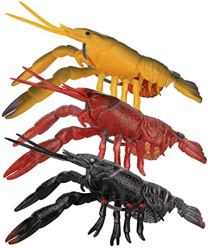 TRUSCEND Pre-rigged Fishing Jig Lures for Freshwater and Saltwater, Innovative Super Durable TPE Bass Lures, Lifelike Shrimp Crayfish Swimbait, Weedless Lure for Crappie Trout Walleye, Keep Separately