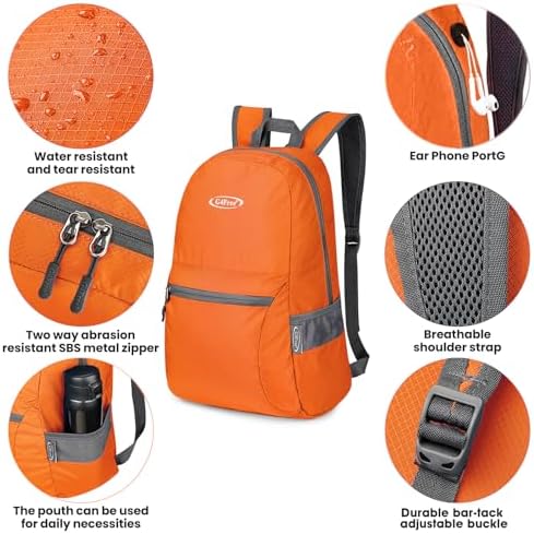 G4Free 20L Lightweight Packable Backpack Travel Hiking Daypack Foldable Backpack for Men Women