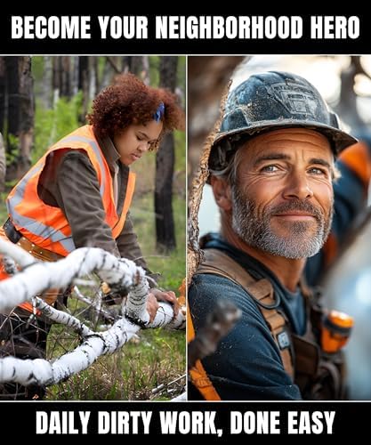 High Limb Rope Saw 53 In - Zero Effort 360 Rope Chain Saw - Sharp Manual Tree Limb Cutter - Hand Chainsaw with Ergonomic Handles and Carrying Case - Fast and Easy Pocket Chainsaw