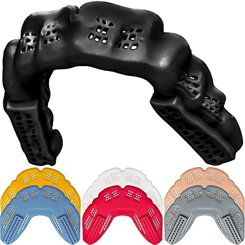Bulletproof: World’s Thinnest Most Breathable Mouthguard is 3X Stronger! MMA Football Basketball Hockey Lacrosse Rugby BJJ Boxing Sports Mouth Guard Grinding Teeth. Men Women Adult Youth Kids Braces