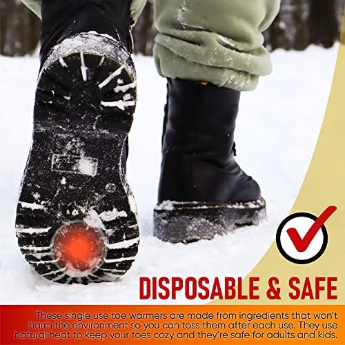 Toe Warmers - Up to 10 Hours of Heat, Easily Apply with Adhesive - Ultra Thin, Easy, All Natural - Air Activated, Odorless Hot Toe Warmers - Sport Temp