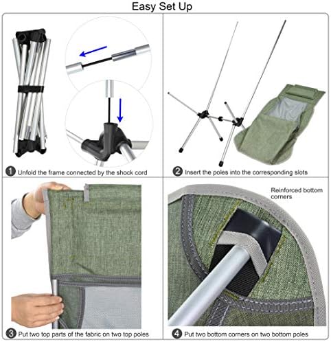 MARCHWAY Lightweight Folding High Back Camping Chair with Headrest, Portable Compact for Outdoor Camp, Travel, Picnic, Festival, Hiking, Backpacking (Highback Green)