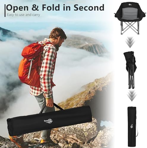 Oversized XL Camping Chairs for Adults Heavy Duty Suproot 500 lbs Outdoor Folding Chairs Padded Portable Lawn Chairs Camp Chairs with Cup Holder