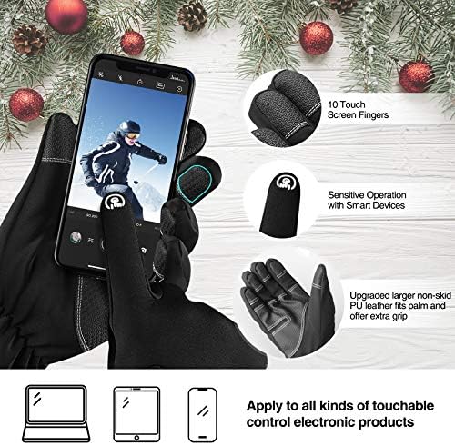 -10℉ Waterproof Winter Gloves for Men & Women, 5-Layer Touch Screen Breathable Cold Weather Gloves