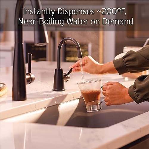 InSinkErator Stainless Steel Tank, H250MBLK-SS HOT250 System, Single-Handle Matte Black Faucet with 2/3-Gallon Instant Hot Water Dispenser