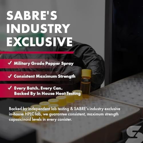 SABRE Crossfire Pepper Gel, Deploys At Any Angle, Maximizes Target Acquisition Against Multiple Threats, Belt Clip For Easy Carry, Fast Flip Top, Max Police Strength OC, Pepper Spray Option 1.5 fl oz